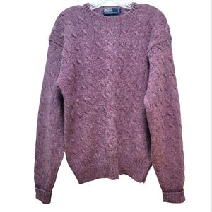 POLO by RALPH LAUREN | Purple Alpaca Cableknit Crewneck Sweater, Sz. S